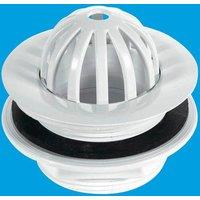 McAlpine WU20 2" Urinal Waste: 85mm Plastic Domed Flange with removable Dome in White