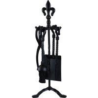 simpa 4PC Fleur De Lis Companion Set in Black