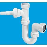 McAlpine WM1 75mm Water Seal Tubular Swivel 'P' Trap with 1.5" Multifit Outl in White