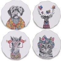 Mikasa Scallop-Shaped Coasters Set of 4 x 12cm in White | Size: 4 x 12 cm