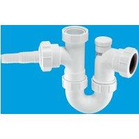 McAlpine Deep Seal Anti Vac Washing Machine Trap with Nozzle 1.5" WM2V in White