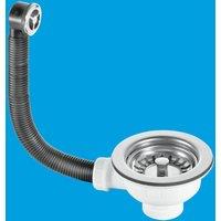 McAlpine BWSTOFSS 1.5" Basket Strainer Waste & Overflow: 113mm Stainless S in Silver