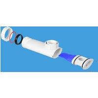 McAlpine WV-1 Bath Space-saver. 1.5" BSP female inlet nut x 1.5" universal c in White