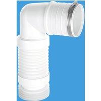McAlpine Short 90 Bent Back to Wall Flexible WC Connector 4" WC-CON8F18-BT in White