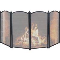 simpa Berkshires 4 Panel Fire Guard in Black