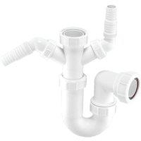 McAlpine WM11 75mm Water Seal Adjustable Inlet Tubular Swivel 'P' Trap in White
