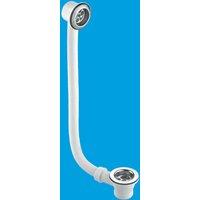 McAlpine Chrome Plated Combined Bath Waste & Overflow 1.5" FBW2P in White