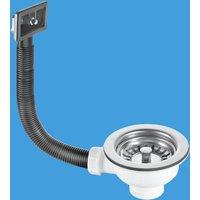 McAlpine BWSTOFRS 1.5" Basket Strainer Waste & Overflow: 113mm Stainless S in Silver
