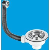 McAlpine BSWCLS-OFSS 1.5" Basket Strainer Waste & Overflow: 113mm Stainles in Black