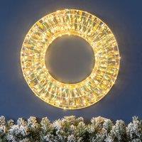 Christow Light Up Christmas Wreath Iridescent Warm White LED Door Decoration 38cm (S) 50cm (L) | Size: Small