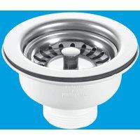 McAlpine BSWCLS 1.5" Basket Strainer Waste: 113mm Stainless Steel Flange: Sp in White
