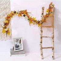 Living and Home Fall Maple Leaves Garland Decoration 180cm Artificial Fall Foliage Garland for Halloween Thanksgiving in Yellow