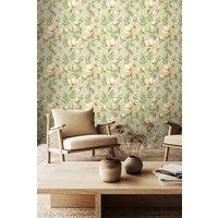 Hoopla Walls Orchid Bloom Matt Wallpaper in Pale Green