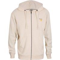Gola Men's Front & Back Print Unisex Zip Through Hoodie in Ecru | Size: Medium