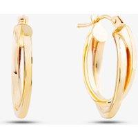 T.H.Baker Women's 9ct Yellow Gold Double Oval Hoop Earrings ER383