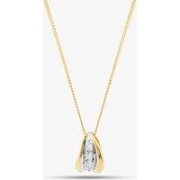 T.H.Baker Women's 9ct Yellow Gold Brilliant Cut Diamond Curverd Necklace P1240/10C-10 | Size: 18 inches