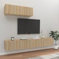 Berkfield Home 3 Piece TV Cabinet Set Sonoma Oak Engineered Wood in Brown