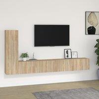 Berkfield Home 3 Piece TV Cabinet Set Sonoma Oak Engineered Wood in Brown