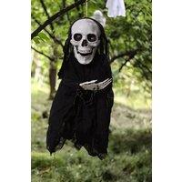 Living and Home Halloween Voice-Controlled Skull Ground Plug Ghost Secret Room Haunted House Atmosphere Decoration Props in Black