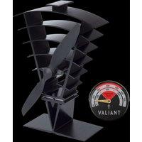 Valiant Vanquish Stove Fan & Magnetic Thermometer in Black