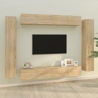 8 Piece TV Cabinet Set Sonoma Oak Engineered Wood