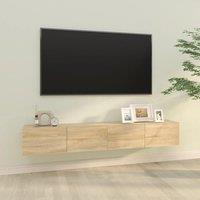 Berkfield Home Wall TV Cabinets 2 pcs Sonoma Oak 100x30x30 cm Engineered Wood in Brown | Size: 100 x 30 x 30 cm