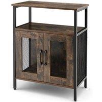 Costway Industrial Wine Bar Cabinet Kitchen Storage Sideboard W/ Wine Rack & Glass Holders in Brown