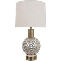 Pagazzi Ona Antique Brass & Textured Glass Table Lamp in Cream
