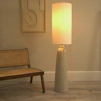 ValueLights Grayson Natural Ceramic Urn Style Midi Floor Lamp in Cream