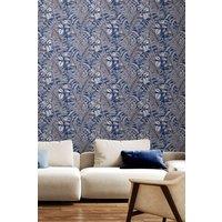 Hoopla Walls Wild Ferns Matt Wallpaper in Indigo