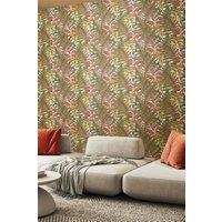 Hoopla Walls Wild Ferns Matt Wallpaper in Camel