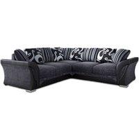 Furnishings For Less UK Lisbon Black & Grey L Shaped 5 Seater Fabric Corner Sofa