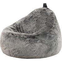 icon Cocoon Faux Fur Bean Bag Natural Bean Bag Chairs in Light Grey