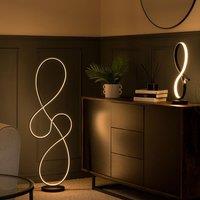 ValueLights Infinity Matte Black Swirl Integrated LED Floor Lamp