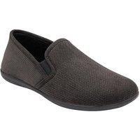 Lotus Men's 'Peter' Textile Full Slippers in Grey | Size: 10