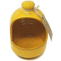Verano Spanish Ceramics Selena Glazed Hand Dipped Solid Colour Kitchen Dining Salt Pig (D) 11cm in Yellow