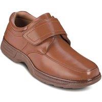 Cushion Walk Men's Touch Fasten Wide Fit Shoe With Gel Pad in Tan | Size: 9