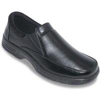 Cushion Walk Men's Wide Fit Shoes Slip On Style with Gel Pad Technology in Black | Size: 7