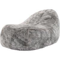 icon Soho Faux Fur Bean Bag Lounger Natural Giant Bean Bag Chair in Light Grey