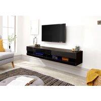 GFW Galicia 180cm Wall TV Unit with LED in Black