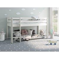 Noomi Nora Solid Wood Mid Sleeper Bed in White | Size: EU Single