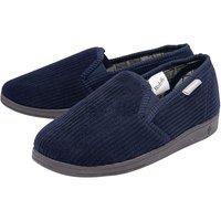 Dunlop Men's Tartan Lined Slippers With Memory Foam in Navy | Size: 10