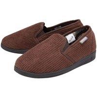 Dunlop Men's Tartan Lined Slippers With Memory Foam in Brown | Size: 9