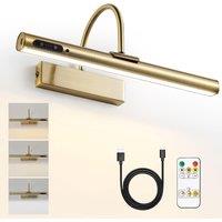 Harper Living Men's Picture light for Wall Antique Brass, Magnetic Battery-Operated Wall Lights in Gold