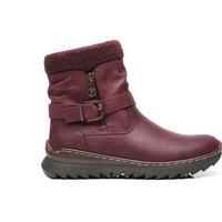 IVACHY Women's Warm Lining Ankle Boots - Cozy insulated winter boots in Wine | Size: 6