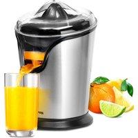 Geepas 100W Citrus Juicer Orange Squeezer Electric Machine Lemon Juice Press in Metallic Silver