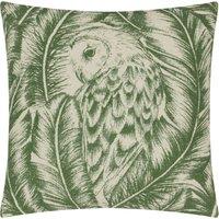 Wylder Nature Albus Barn Owl Floral Cushion in Green | Size: 45 cm x 45 cm