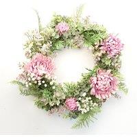 Leaf Artificial 45cm Pink Floral Blossom Wreath