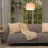 ValueLights Reni Pair of Fabric Easy Fit Drum Ceiling Lamp Shade in Pale Grey | Size: Small