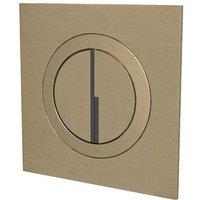 Nes Home Modern Brushed Brass Round Button WC Flush Plate in Metallics